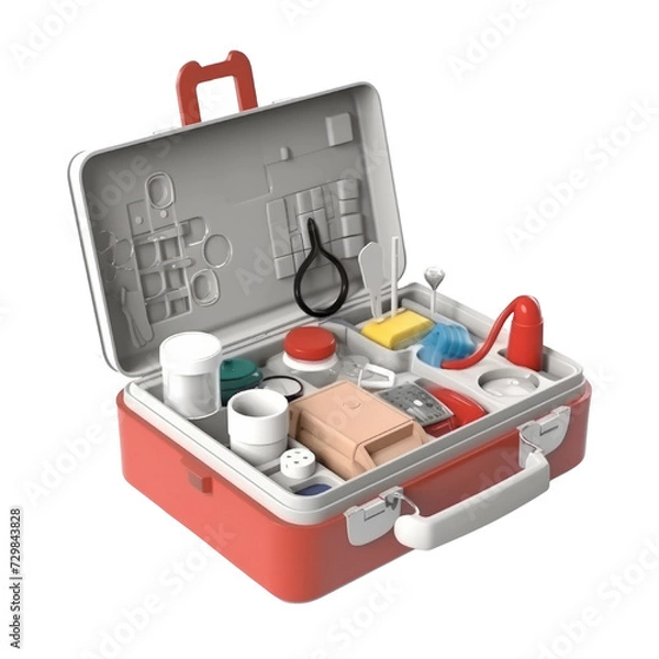 Fototapeta Toy doctor kit PNG Cutout, Generative AI