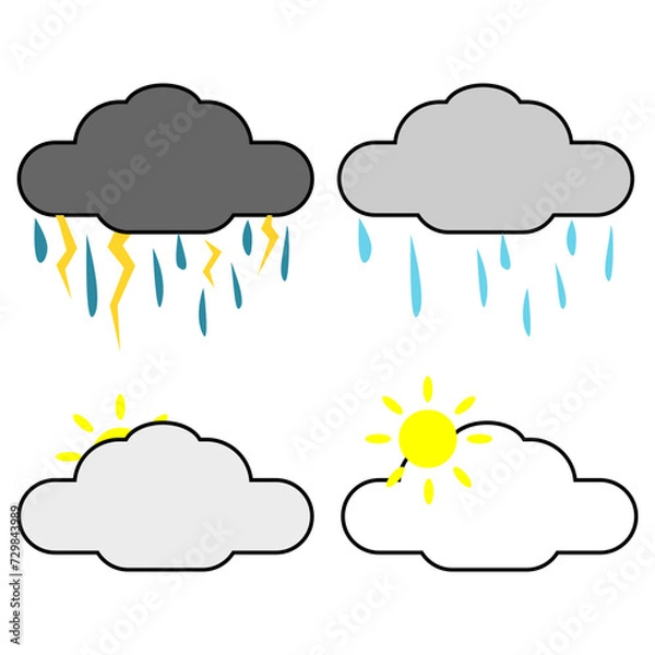 Fototapeta vector design of a cloud with various states