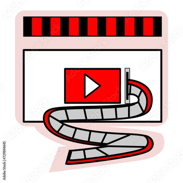 Fototapeta vector design of a digital image of a red video player