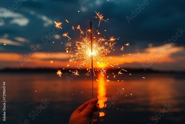 Fototapeta Sparkling Firework Celebration Generative AI