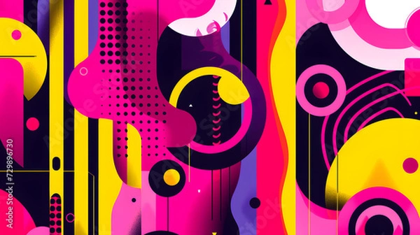 Fototapeta カラフルで遊び心ある抽象的な背景パターン