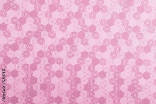 Fototapeta 和柄背景_ピンク