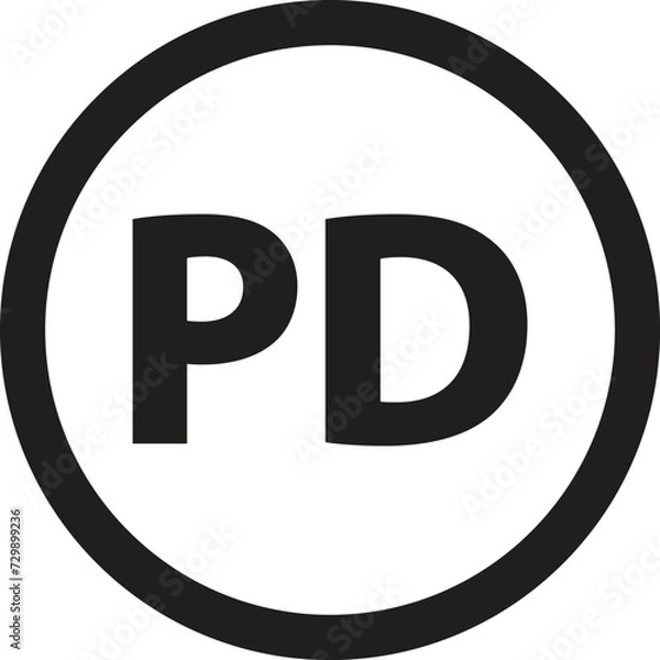 Fototapeta PD icon logo with circle vector.