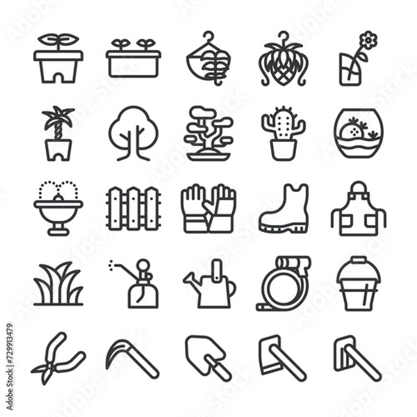 Fototapeta ガーデニング アイコン セット