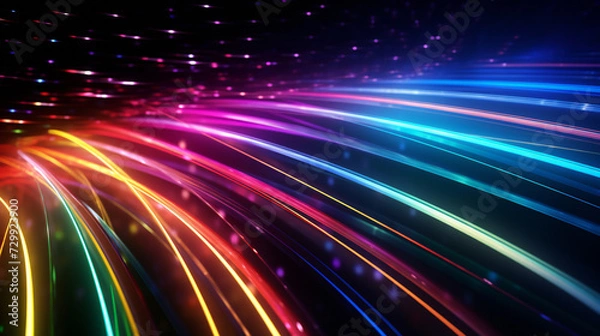 Fototapeta Rays Zoom in Motion Effect, Light Color Trails.