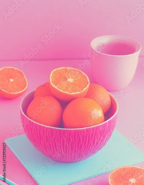 Obraz 3d bowl full of oranges 