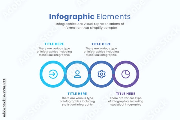 Fototapeta Vector circle Infographic design template with icons, Can be used for process diagrams, presentations, and workflow layout.