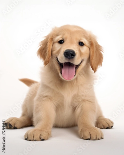 Obraz golden retriever puppy smiling adorable sitting