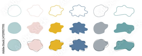 Obraz Shapes. Blob Shape. Colorful Shape. Liquid organic Shapes. Irregular liquid, Blob shape. Vector illustration