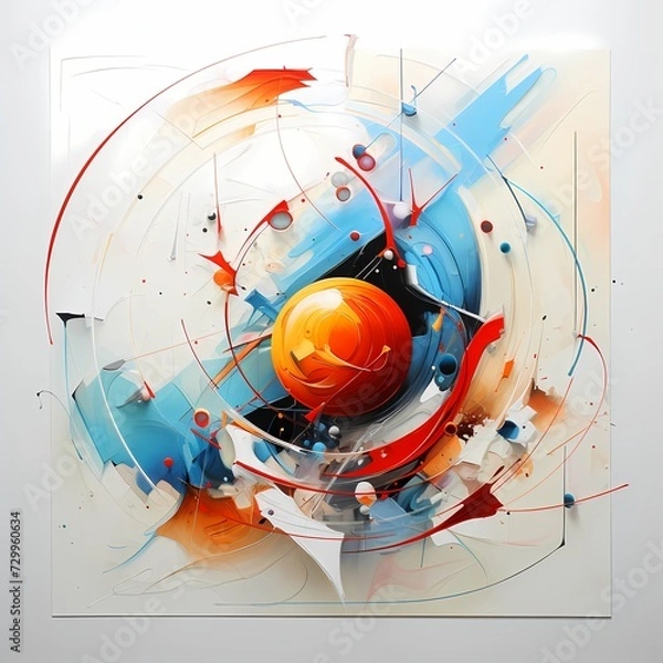 Obraz abstract painting style with orbital shape 
