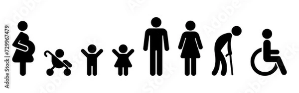 Fototapeta Human steps black icon vector design