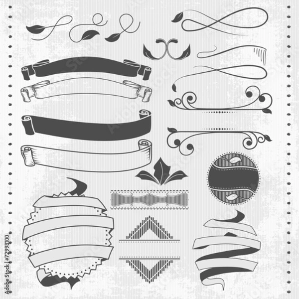 Obraz Vintage hand drawn banners