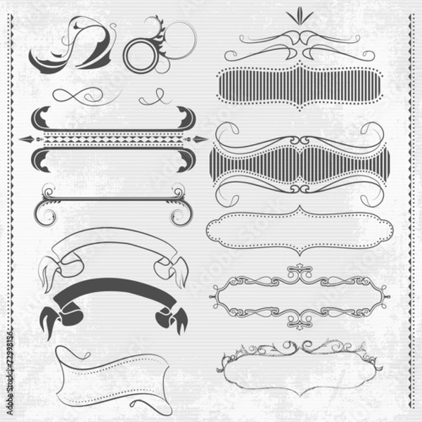 Obraz Vintage hand drawn banners
