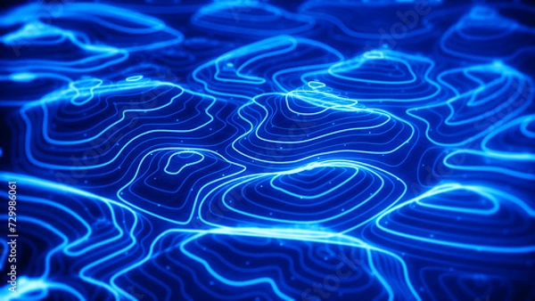 Fototapeta Digital landscape map terrain abstract background.