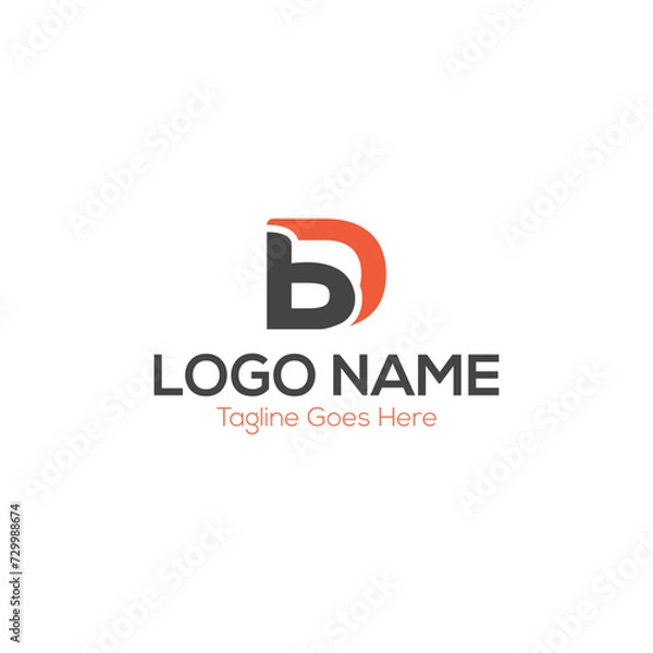 Fototapeta BD Letter Logo Design