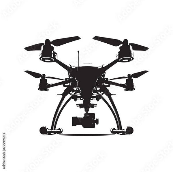 Fototapeta Drone vector illustration silhouette style icon
