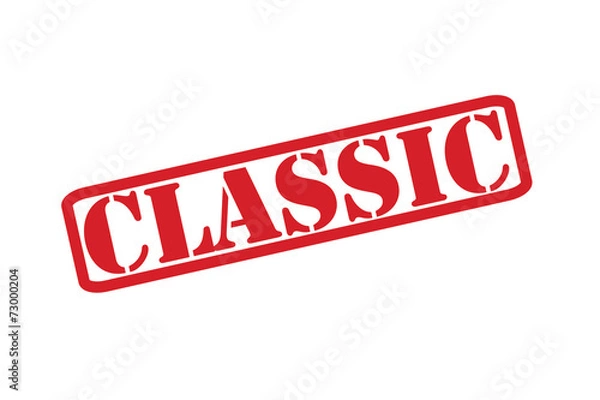 Obraz CLASSIC red rubber stamp vector over a white background.