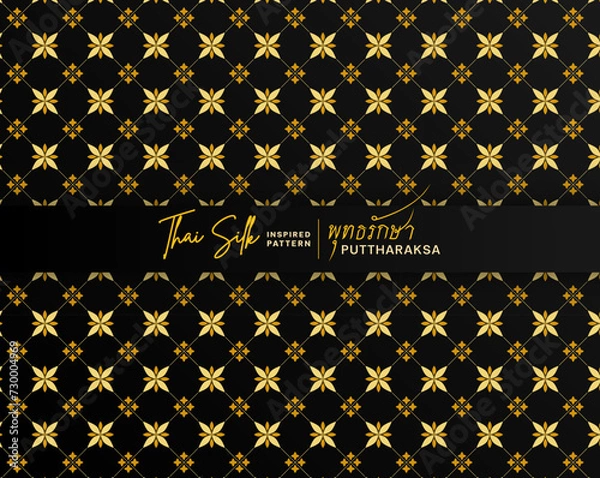 Obraz Seamless pattern background. Inspired by traditional North Eastern Thai silk pattern.