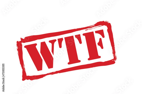 Obraz WTF red rubber stamp vector over a white background.