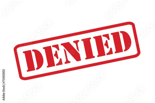 Obraz 'DENIED' Red Stamp vector over a white background.