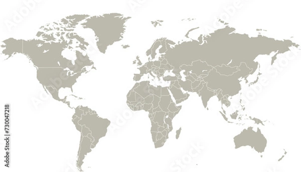 Obraz World map. Color modern vector map. Silhouette map.	