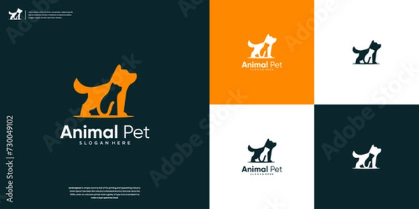 Obraz Twin Pets logo design template