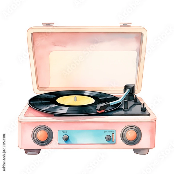Obraz retro portable turntable