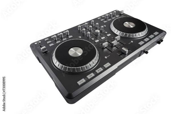 Obraz Pro dj controller isolated on white background