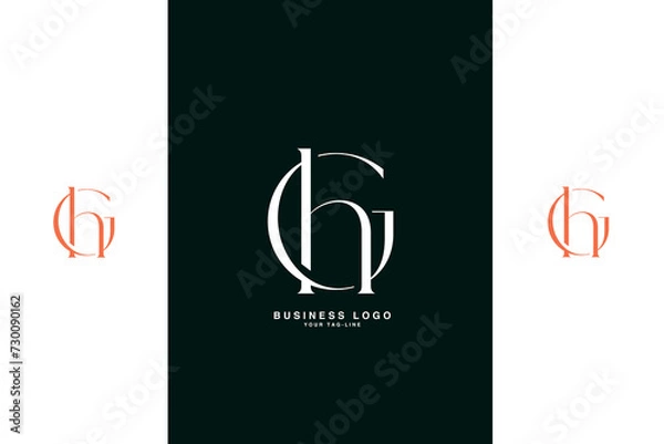Fototapeta GH, HG, G, H, Abstract Letters Logo Monogram
