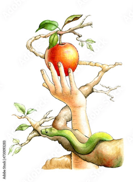 Obraz Eva picking up the forbidden fruit
