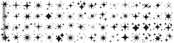 Obraz Twinkling stars. Sparkle star icons. Blink glitter and glowing icon. Stars sparkles vector