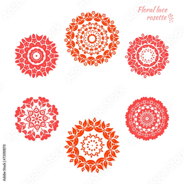 Fototapeta Set of laced snowflakes