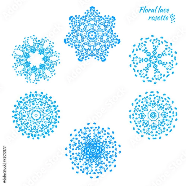 Fototapeta Set of laced snowflakes