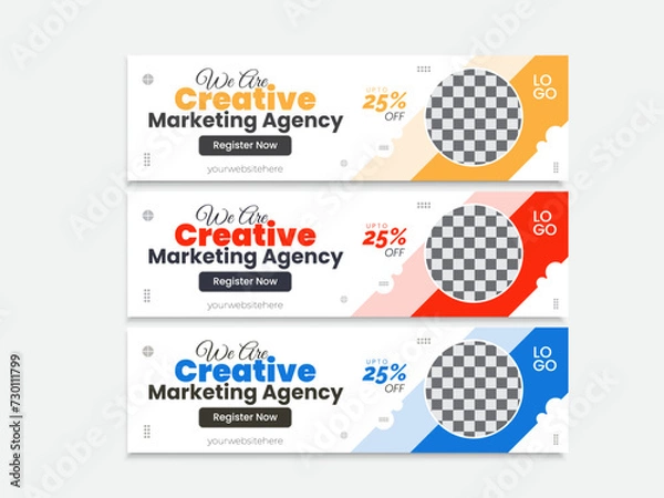 Fototapeta Blank Creative Web Banner Design Vector Template 