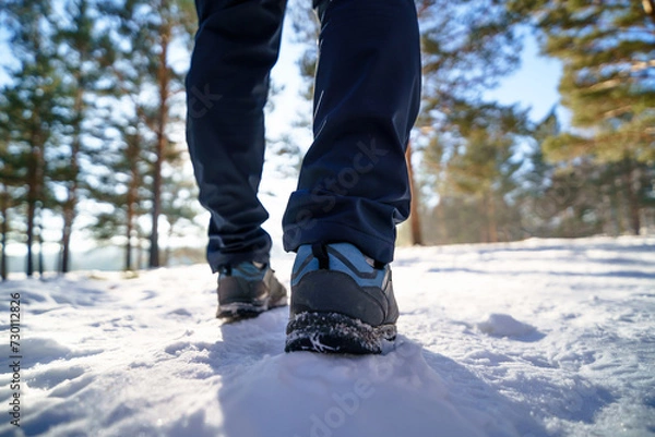 Obraz person walking in snow