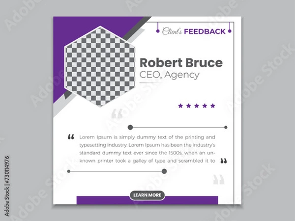 Obraz Modern Speech Bubble Quote Design Template- Client Testimonial Design 