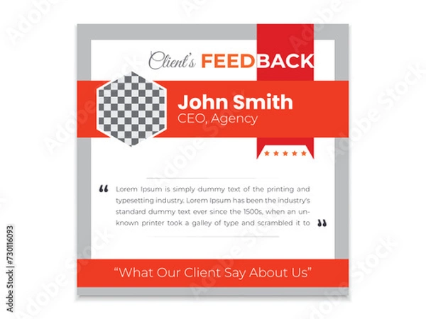 Obraz Client Feedback/Testimonial/Review Design Template 