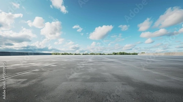 Obraz new asphalt road and sky