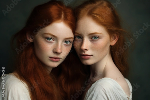 Fototapeta AI generated close up portrait of beautiful attractive girl beauty fashion models