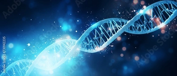Fototapeta Blue dna abstract: inspiring health science data technology wallpaper