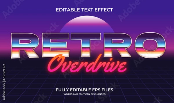 Obraz 80s retro overdrive editable text effect
