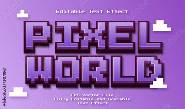 Obraz 3d pixel world editable text effect