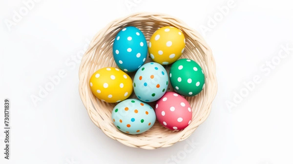 Obraz easter eggs in a basket