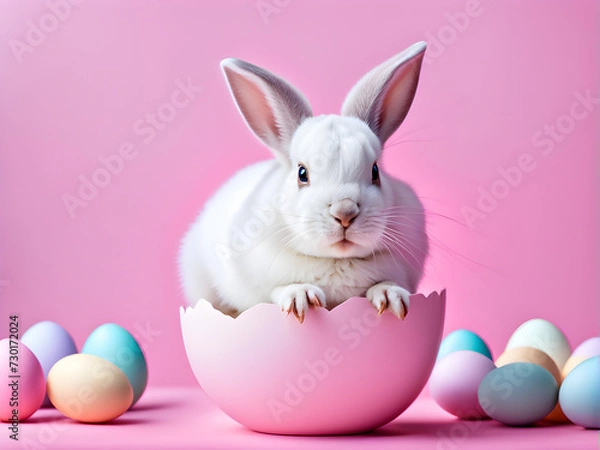 Obraz easter bunny with easter eggs