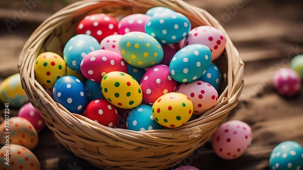 Obraz easter eggs in basket