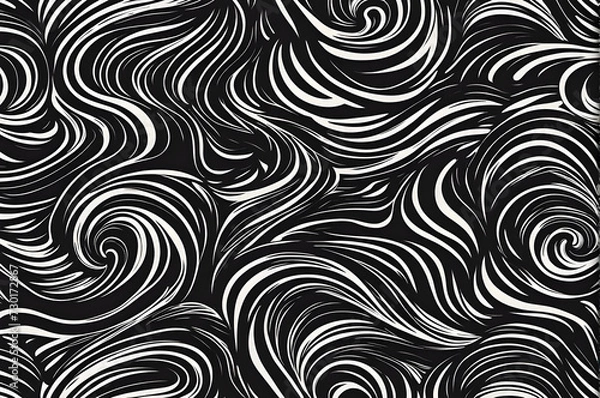 Obraz black and white seamless pattern