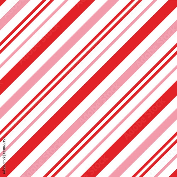 Obraz Seamless pattern with red and pink candy cane stripes. Christmas packaging print.