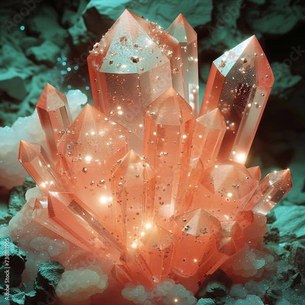 Fototapeta set of crystals of the gemstones