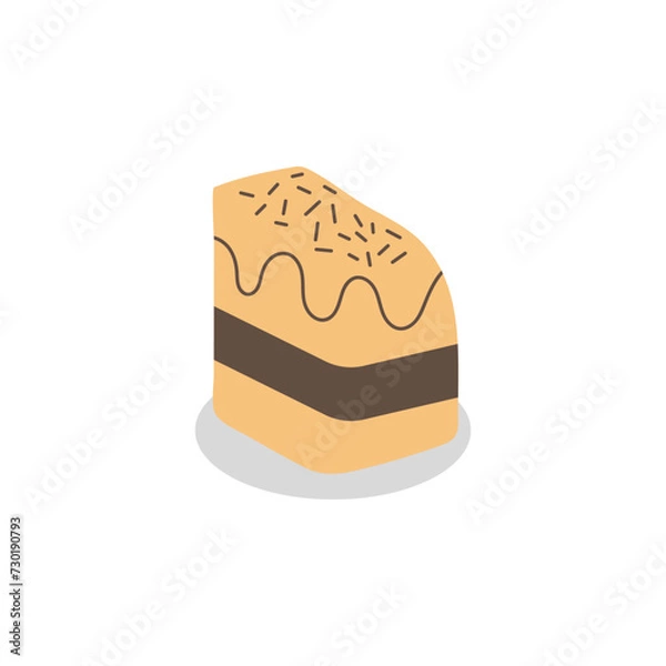 Fototapeta Simple delicious cake icon. Food flat design