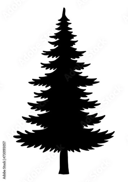 Fototapeta Christmas tree, Fir tree, cut file, Tree, forest, nature, Tree shape